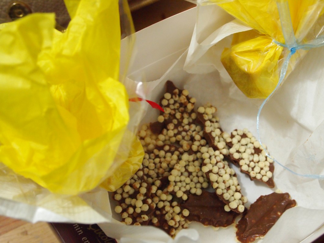 our son´s hand made chocolate from Turkish Chocolate company visit (with KG)